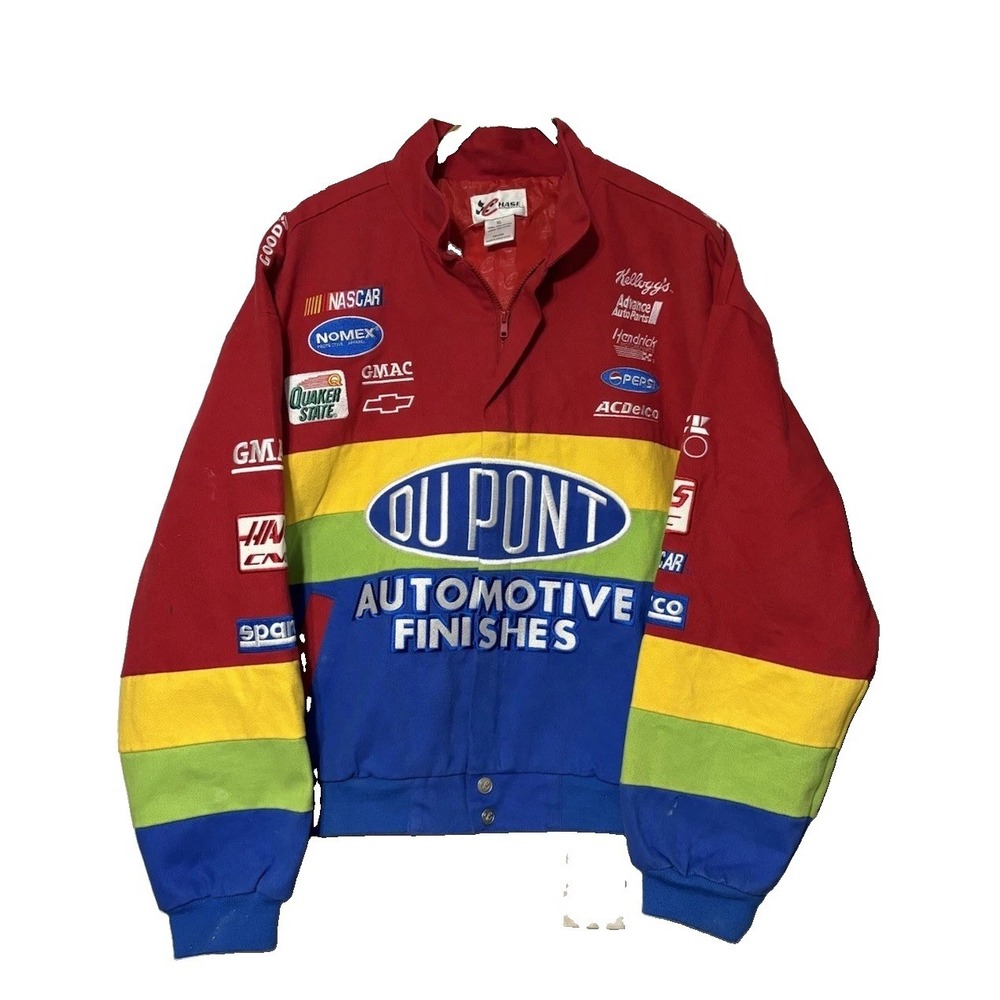 Vintage Chase Authentics Nascar Racing Jacket Mens XL Rainbow Dupont Chevy